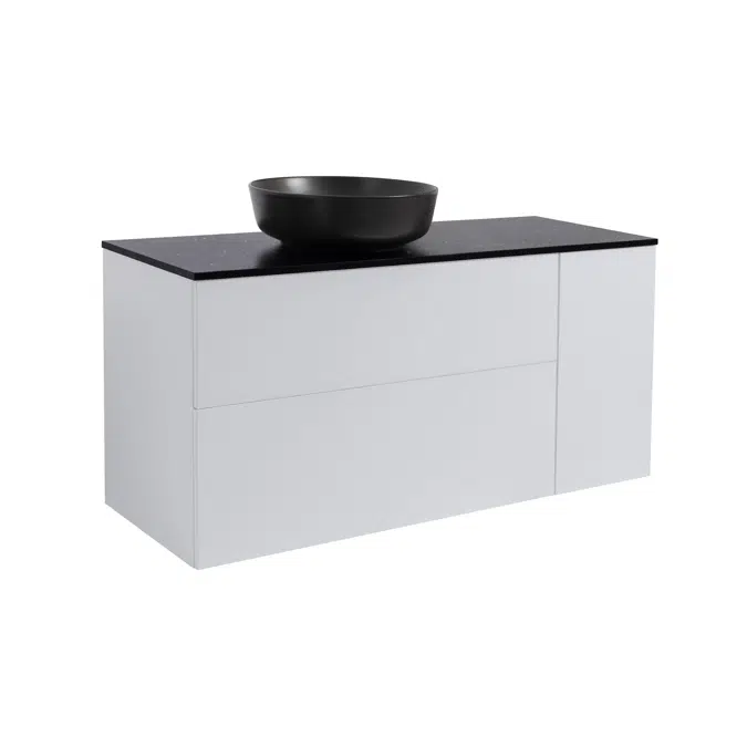 Isella 120 (90+30) with laundry basket unit and countertop washbasin