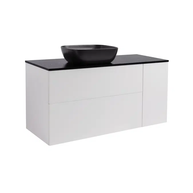Isella 120 (90+30) with laundry basket unit and countertop washbasin