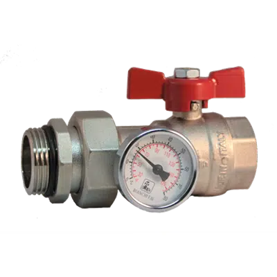 Imagem para 422M - BALL VALVE WITH PIPE UNION AND THERMOMETER}