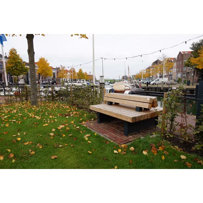 FalcoGlory Double-Sided Outdoor Bench with Backrest