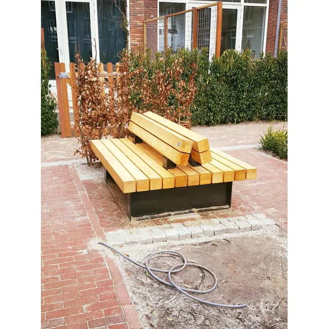 FalcoGlory Double-Sided Outdoor Bench with Backrest