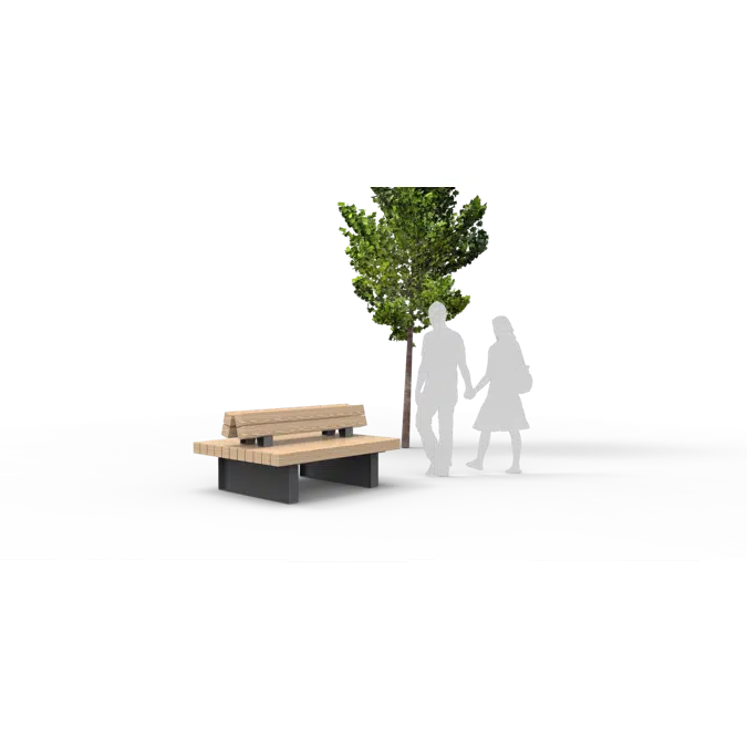 FalcoGlory Double-Sided Outdoor Bench with Partial Backrest