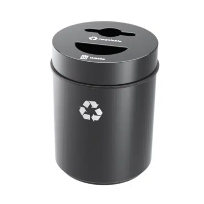 Image for Circa Series Waste & Recycle Fiberglass Receptacle - Dual Opening 