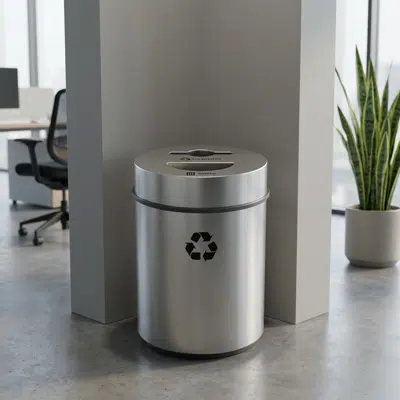 Image for Circa Series Waste & Recycle Fiberglass Receptacle - Dual Opening 