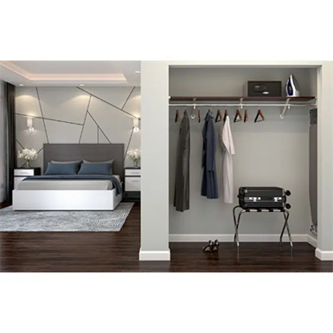 HOME & CLOSET :: Round Rods :: Chrome Fixed Closet Shelf Bracket for Round  Rod