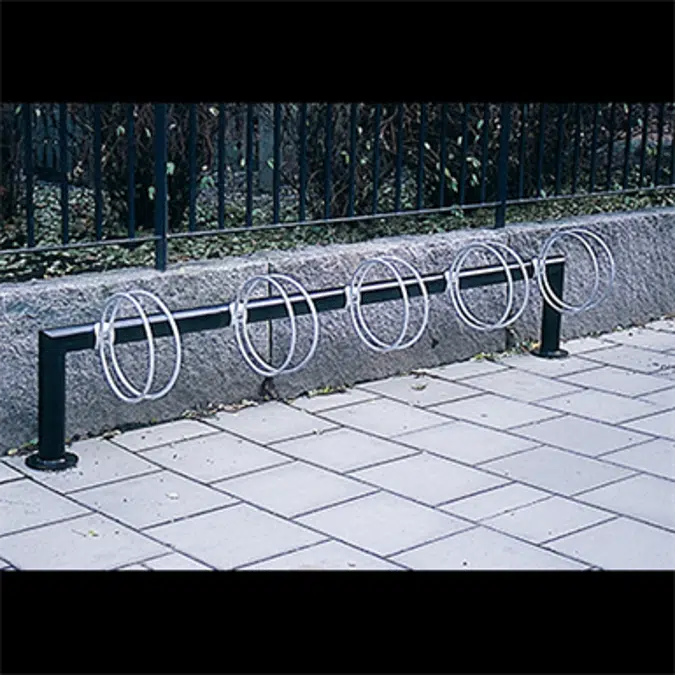 Goggle bicycle rack - single sided, 5 bicycles