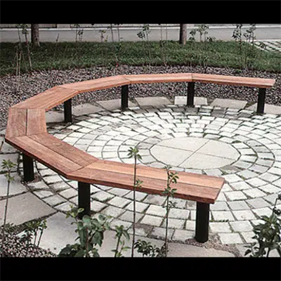 Imagem para Stadsbänken bench - hexagonal, 242 cm Ø}