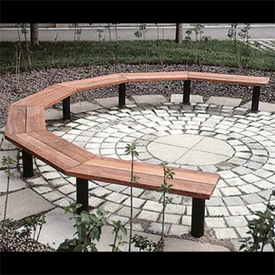 kuva kohteelle Stadsbänken bench - hexagonal, 242 cm Ø