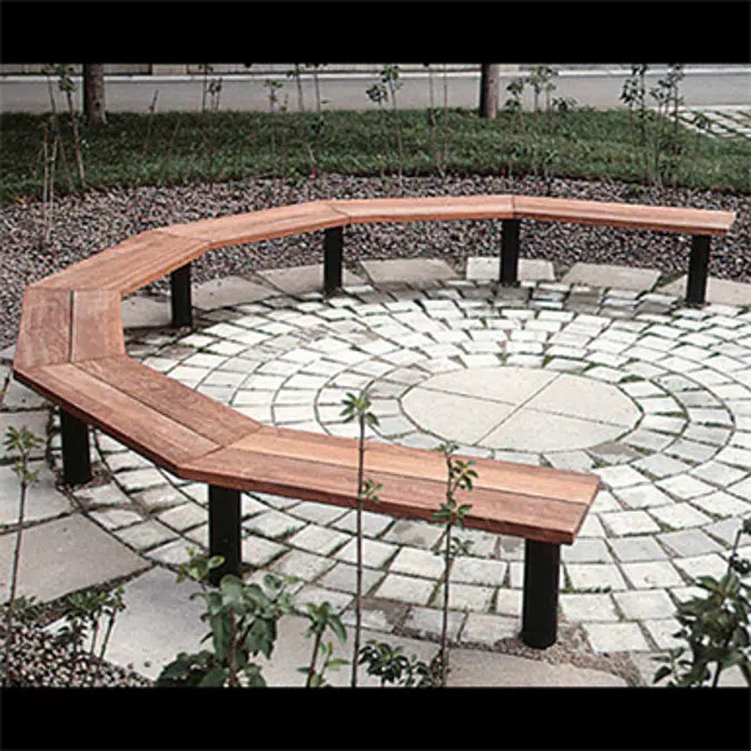 Stadsbänken bench - hexagonal, 242 cm Ø