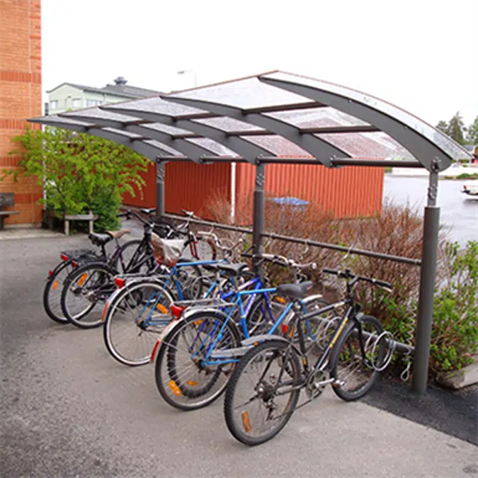 Seagull bicycle shelter - single sided, 10 bicycles
