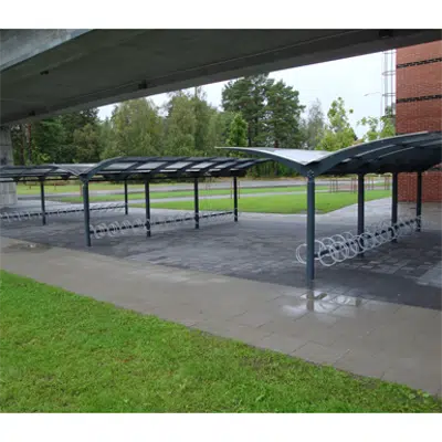 Seagull bicycle shelter - double sided, 30 bicycles