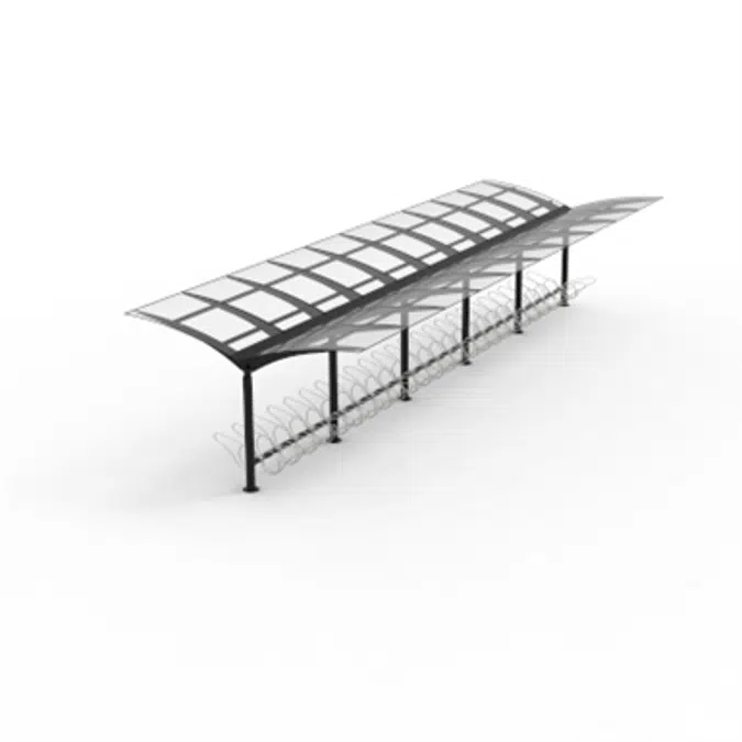 Seagull bicycle shelter - double sided, 40 bicycles