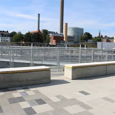 Värtan bench - wide, wall mounted