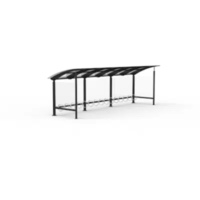 Seagull bicycle shelter - single sided, 15 bicycles