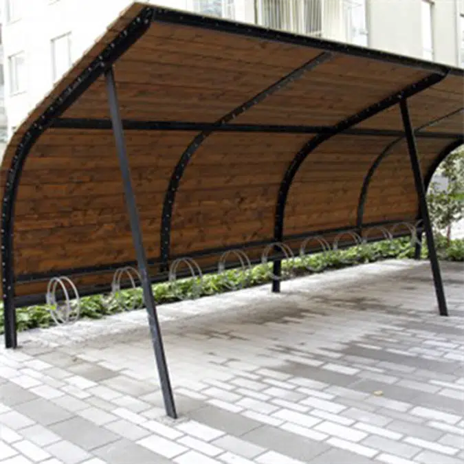Revet bicycle shelter - start section, 10 bicycles