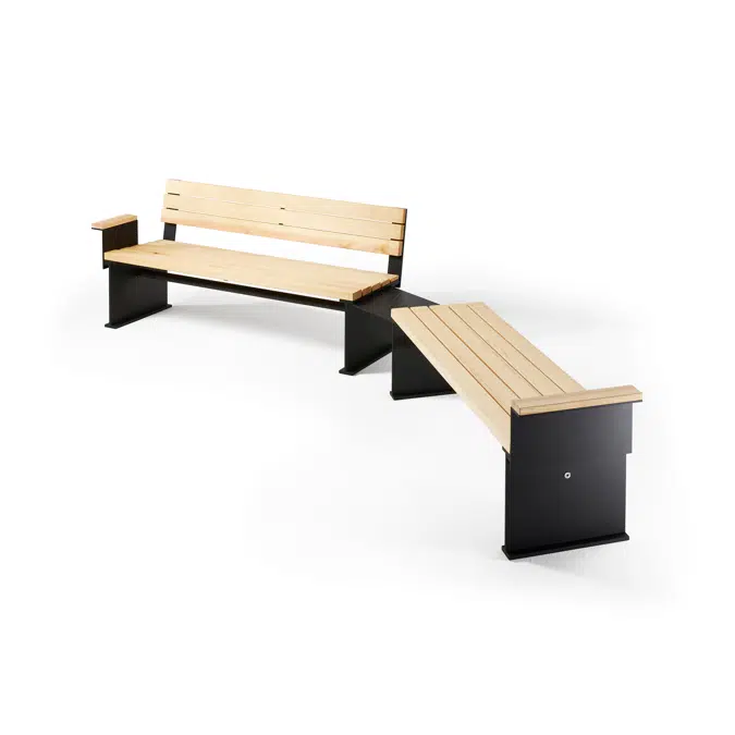 Perpendicular park bench