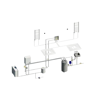 Image pour Schéma Solution ARISTON & CALEFFI - Pompe à Chaleur pour Chauffage-Rafraîchissement-ECS