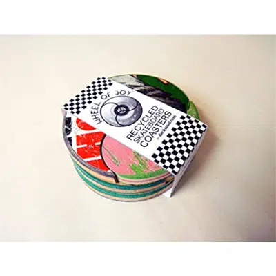 bilde for Deckstool Recycled Skateboard "Wheel of Joy" Trivet