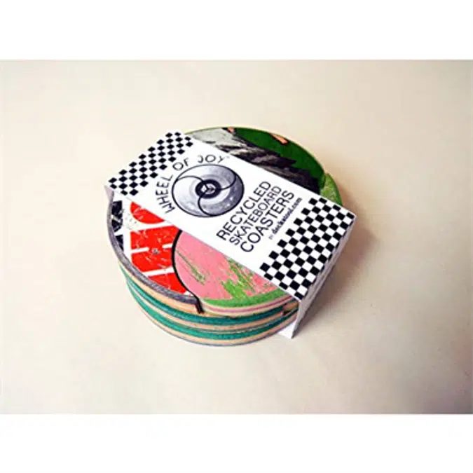Deckstool Recycled Skateboard "Wheel of Joy" Trivet