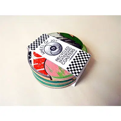 Image for Deckstool Recycled Skateboard "Wheel of Joy" Trivet
