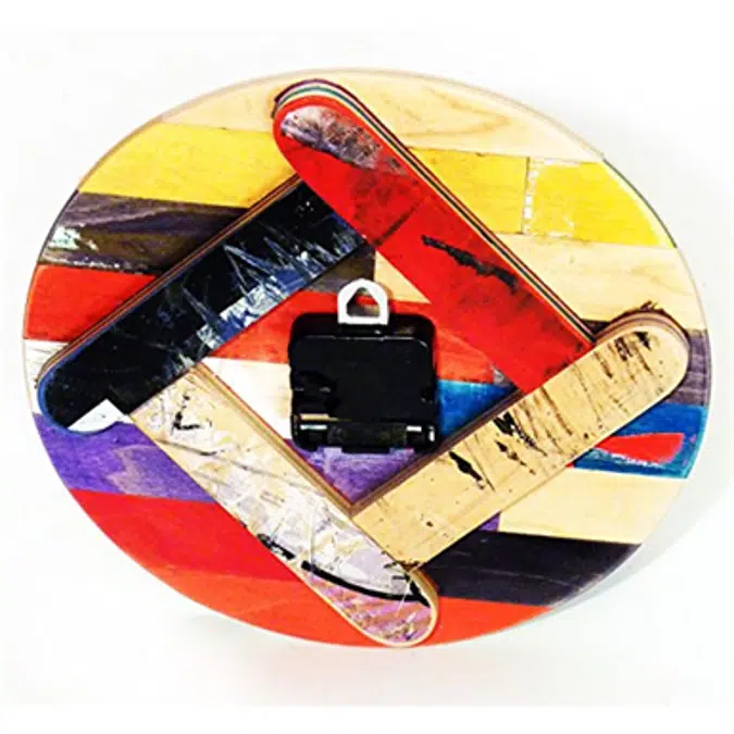 Deckstool Recycled Skateboard Wall Clock 10” Round Basic Skate Clock