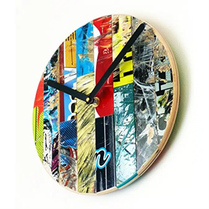 Deckstool Recycled Skateboard Wall Clock 10” Round Basic Skate Clock