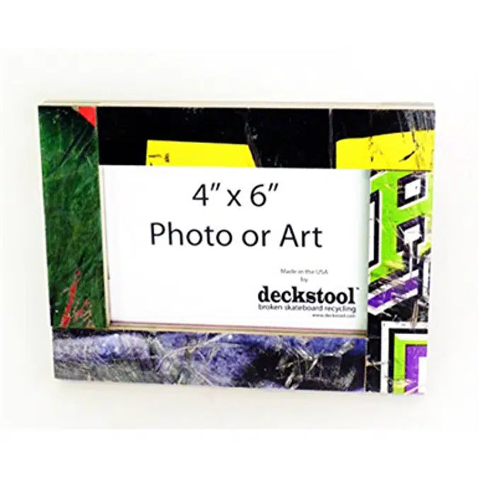 Deckstool Recycled Skateboard Picture Frame for 4”x6” Photo or Art