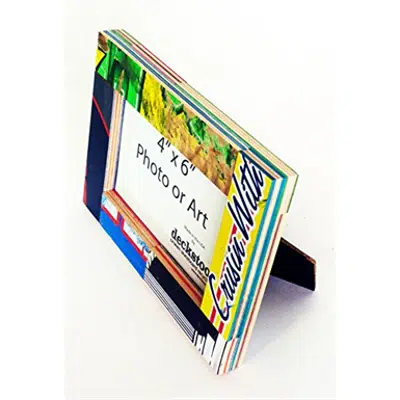 Deckstool Recycled Skateboard Picture Frame for 4”x6” Photo or Art için görüntü