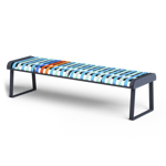 public backless benches, pastel