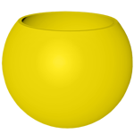 kugelförmiger pflanzkübel – square