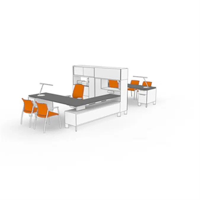 Objetos BIM - ¡Descarga gratis! Enclosed Office 01 - District Furniture ...