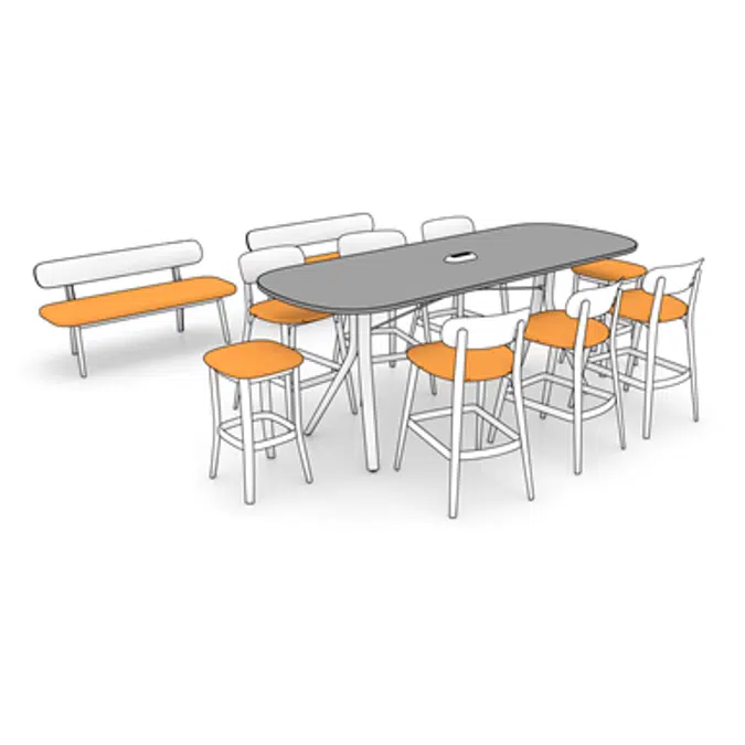 BIM objects Free download! Zones Freestanding MultiUse Seating 01