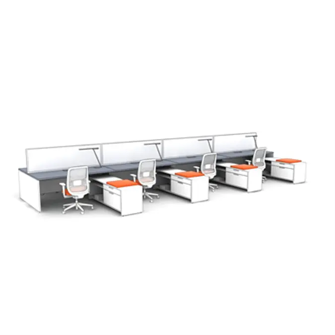 Objetos BIM - ¡Descarga gratis! Open Office 05 - Expansion Desking ...