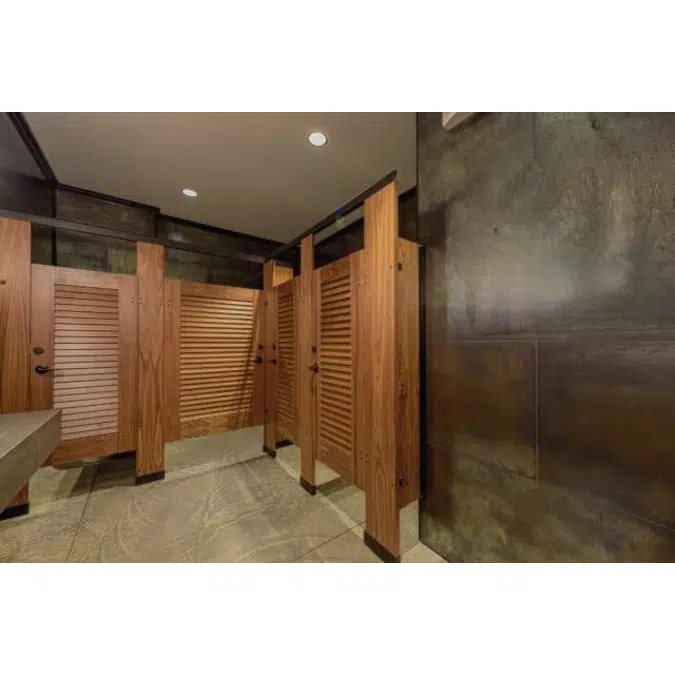 Wood Veneer Restroom Partitions