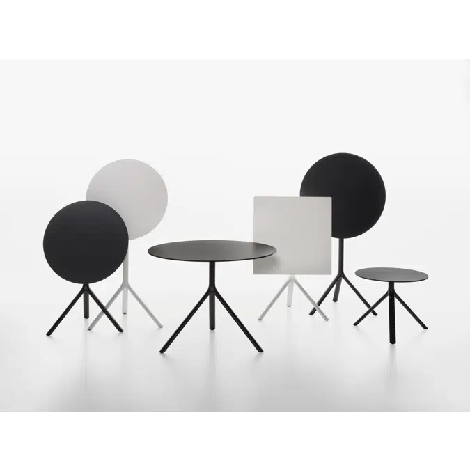 MIURA table rotondo in metallo- altezza 73cm - pieghevole 