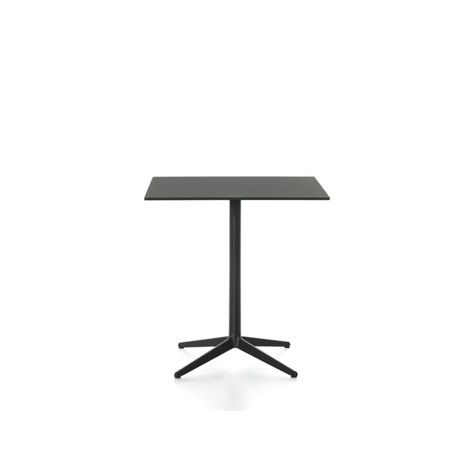 MISTER X table quadratisch - 73cm hoch - aus Gusseisen mit 4-Speichen-Kreuzfuss