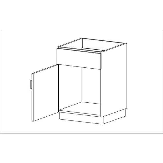 B2110 Single Door Sink Cabinet, Left Hinged