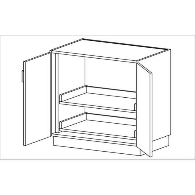 B0340 Base Cabinet - Roll-Out Storage with Doors