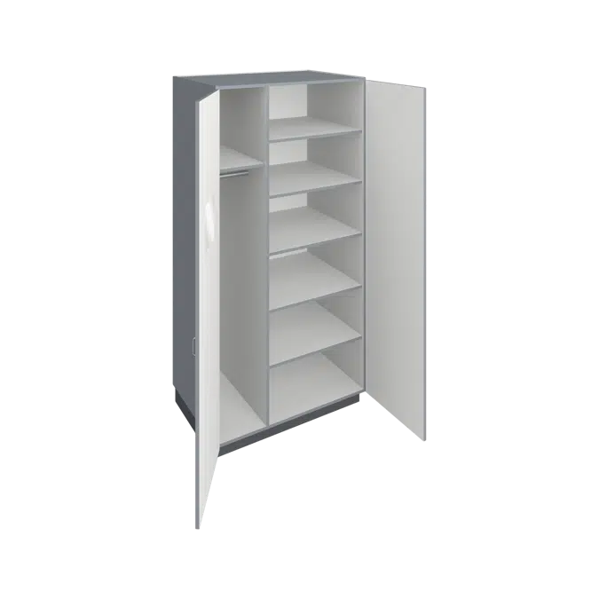 T2700 Tall Wardrobe Storage with Rod and Shelves