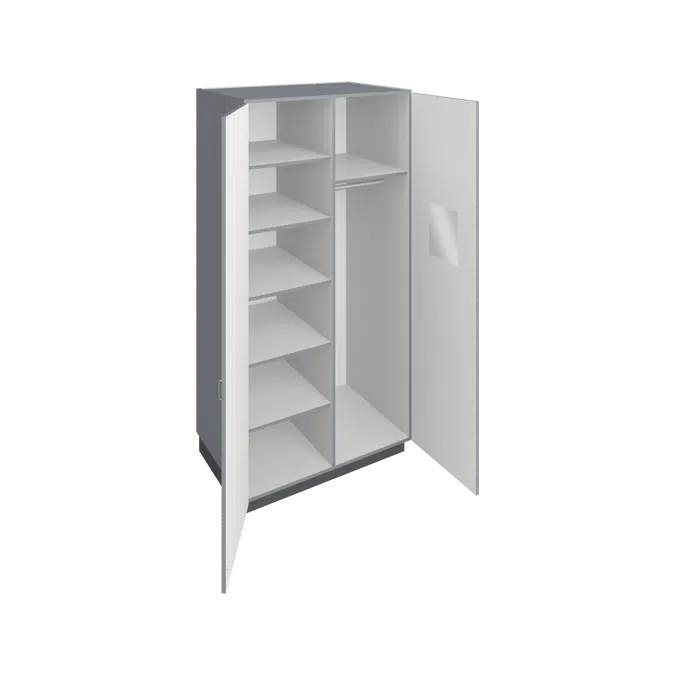 T2640 Tall Wardrobe Storage with Rod and Shelves