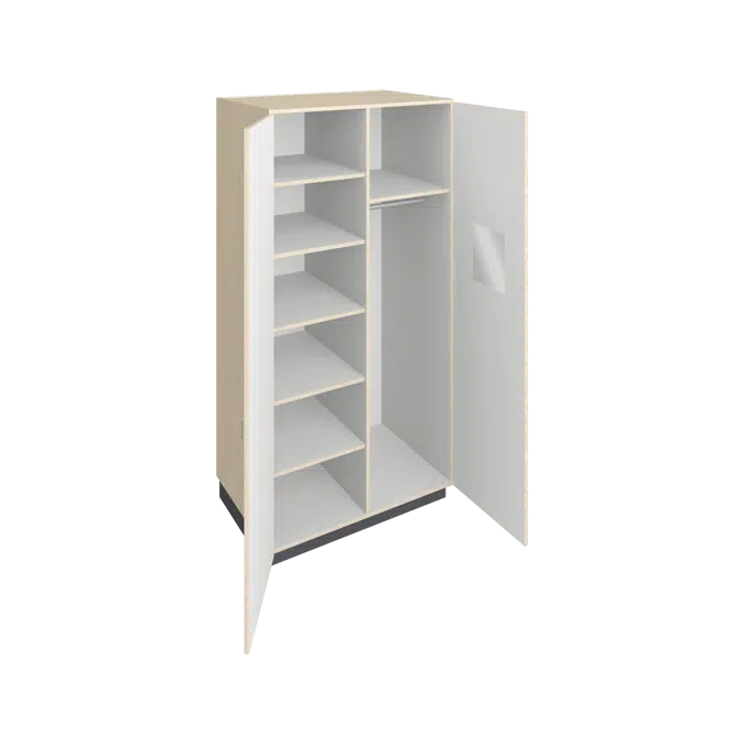 T2640 Tall Wardrobe Storage with Rod and Shelves