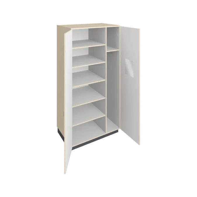 T2680 Tall Wardrobe Storage with Rod and Shelves