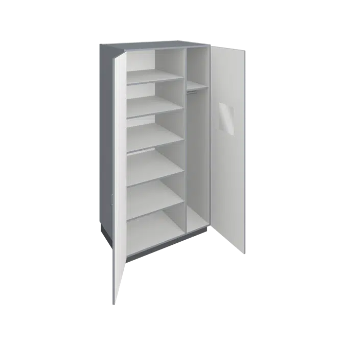 T2680 Tall Wardrobe Storage with Rod and Shelves