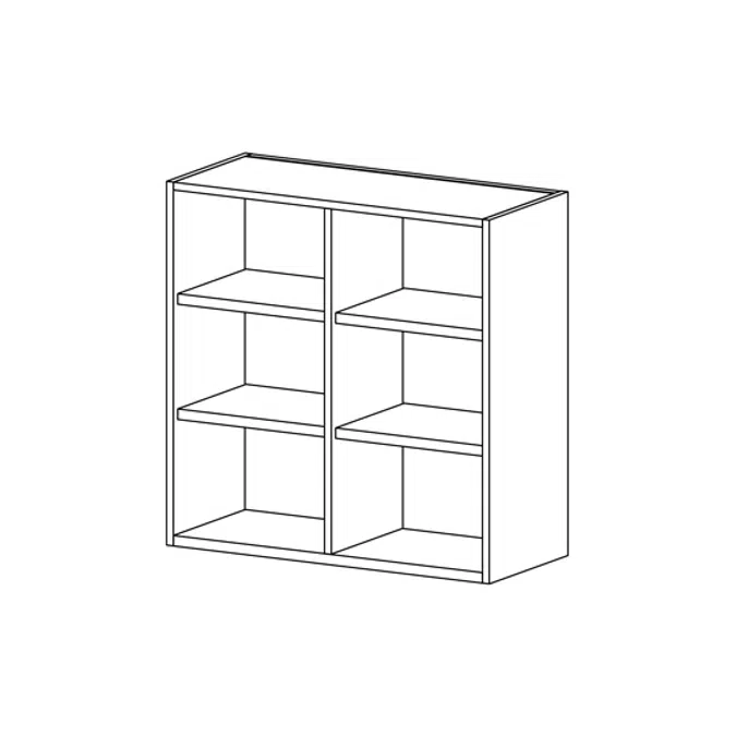 W1000 Wall Cabinet - Open Cubicle Storage - Adjustable Shelves