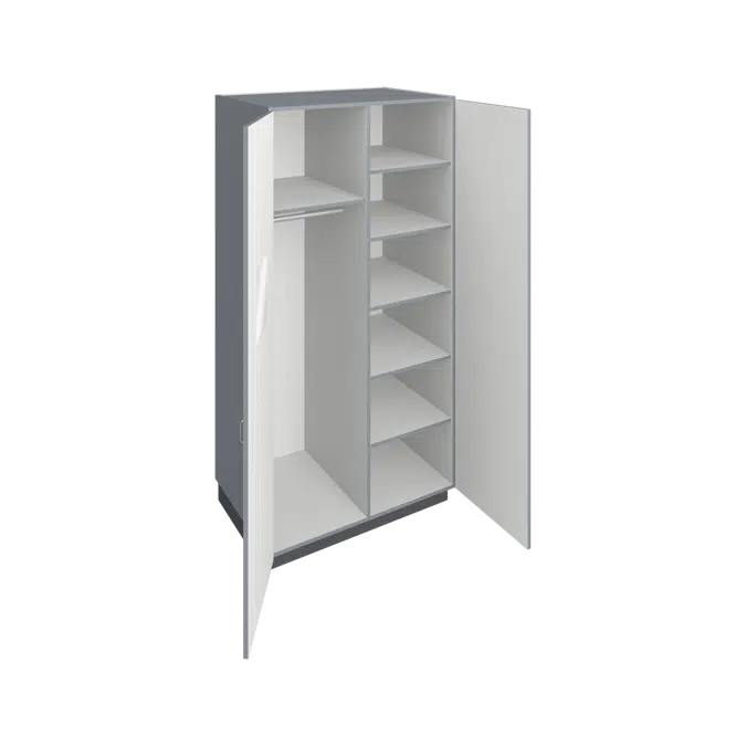 T2740 Tall Wardrobe Storage with Rod and Shelves