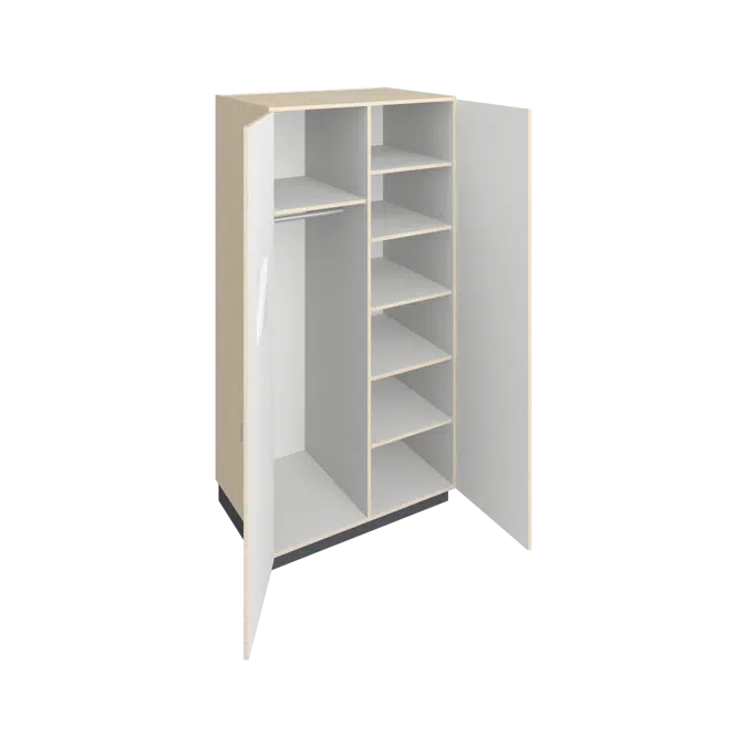 T2740 Tall Wardrobe Storage with Rod and Shelves