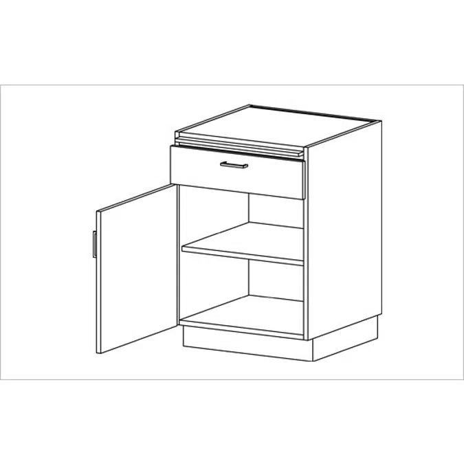 B3310 Door/Drawer Storage with Pull-Out Writing Surface, Left Hinged