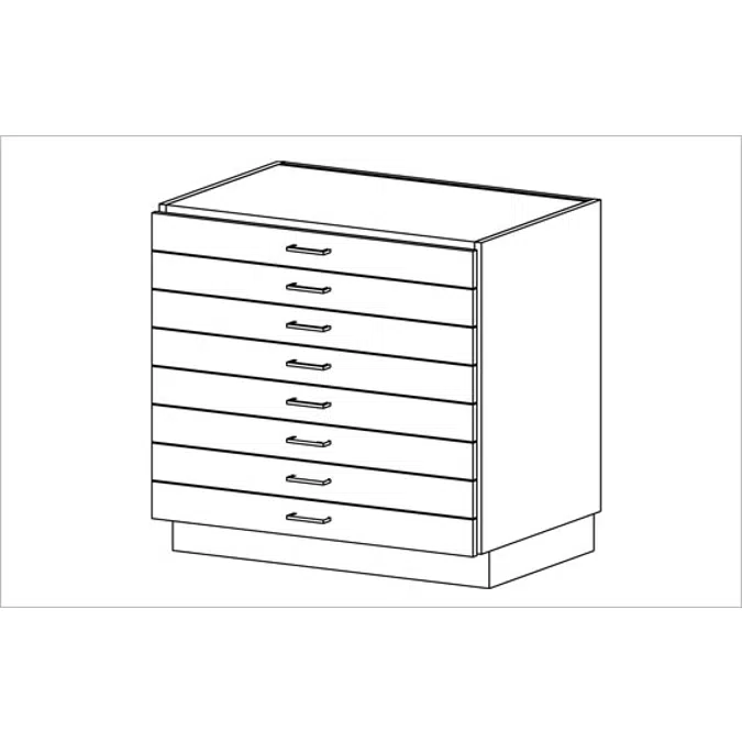 B4180 Base Cabinet - Eight Drawer Paper Storage