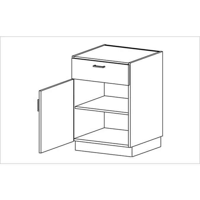 B3110 Base Cabinet - Door/Drawer Storage, Left Hinged