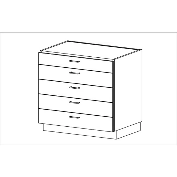 B4150 Base Cabinets - Five Drawer Paper Storage